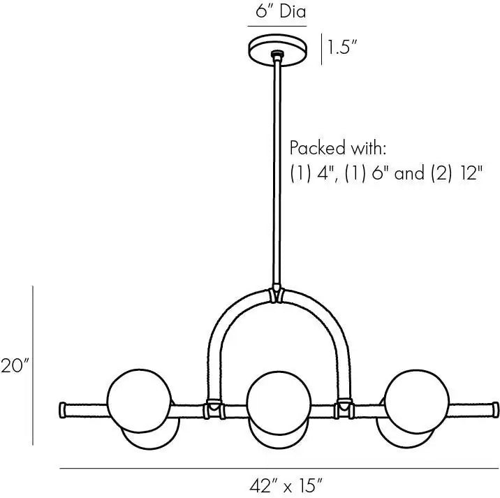 ARTERIORS, HARRISON LINEAR CHANDELIER, CHANDELIER LIGHT
