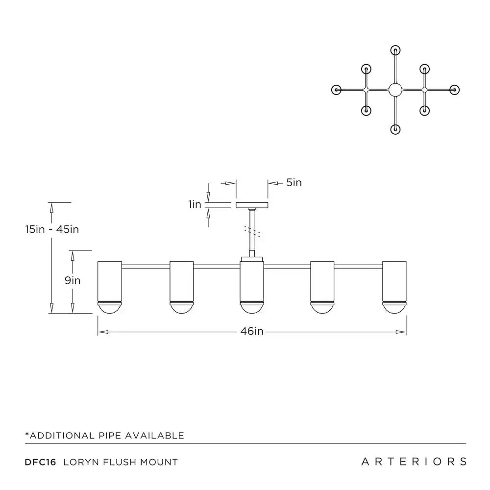 ARTERIORS, LORYN FLUSH MOUNT, FLUSH MOUNT CEILING LIGHTS