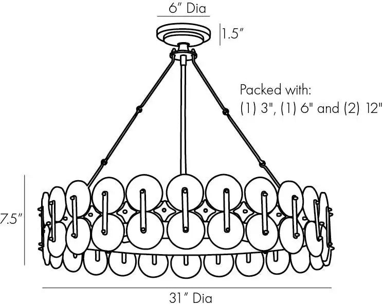 ARTERIORS, RONDELLE CHANDELIER, CHANDELIER LIGHT