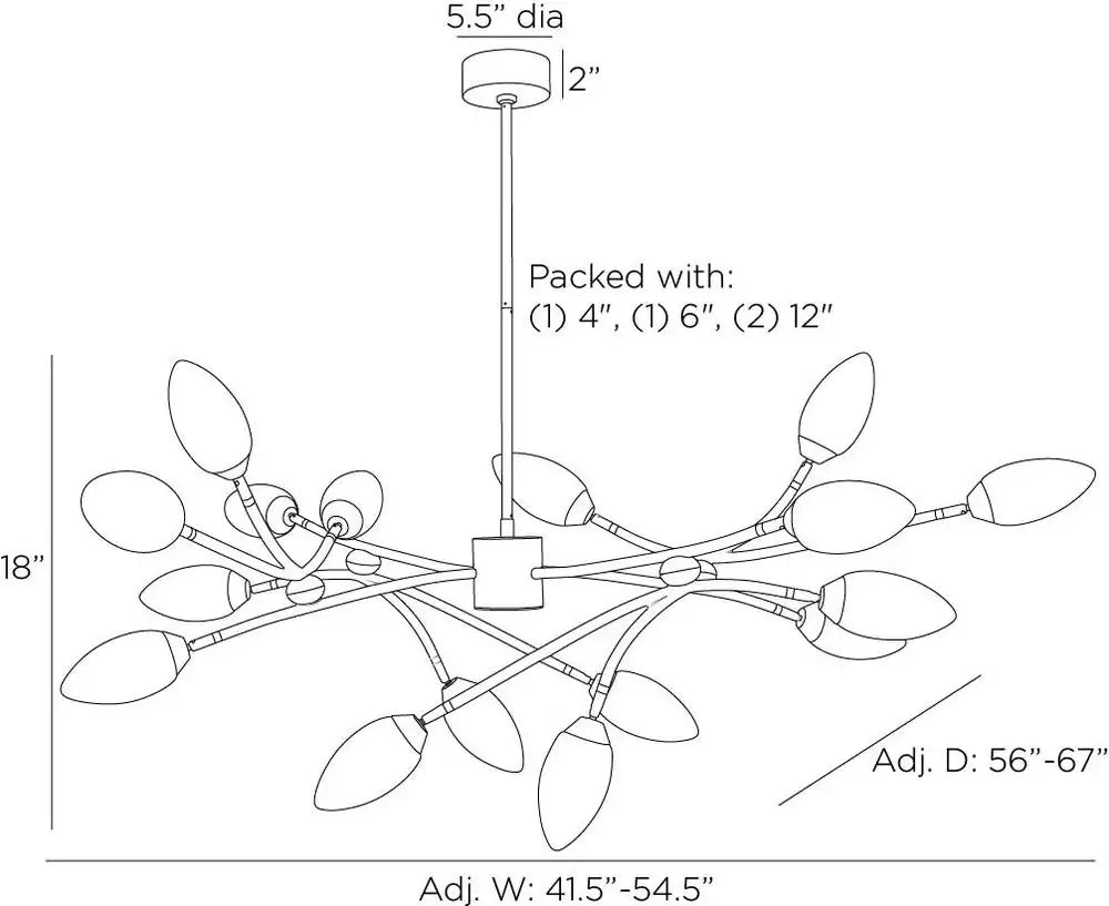 ARTERIORS, EMBER CHANDELIER, CHANDELIER LIGHT