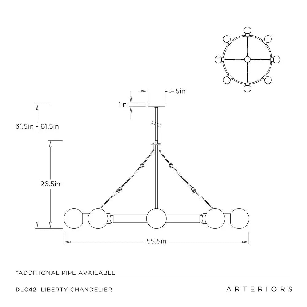 ARTERIORS, LIBERTY CHANDELIER, CHANDELIER LIGHT