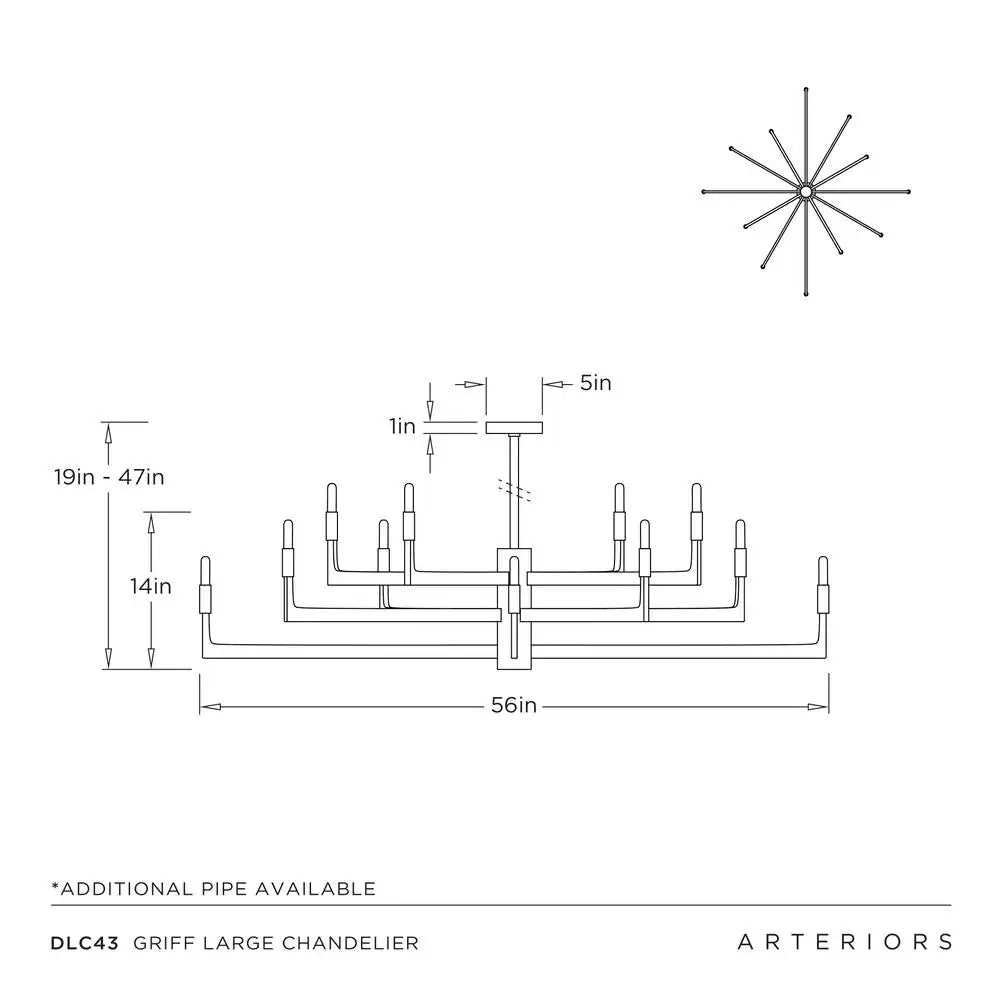 ARTERIORS, GRIFF CHANDELIER, CHANDELIER LIGHT
