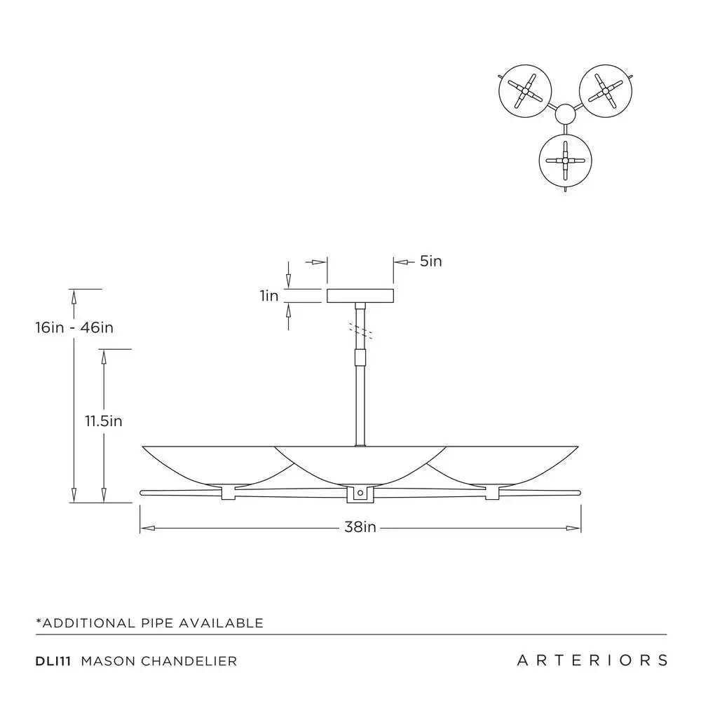 ARTERIORS, MASON CHANDELIER, FLUSH MOUNT CEILING LIGHTS