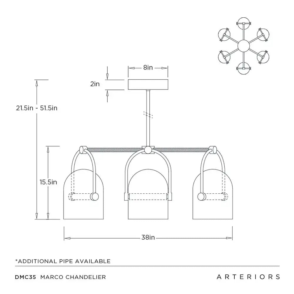 ARTERIORS, MARCO CHANDELIER, CHANDELIER LIGHT