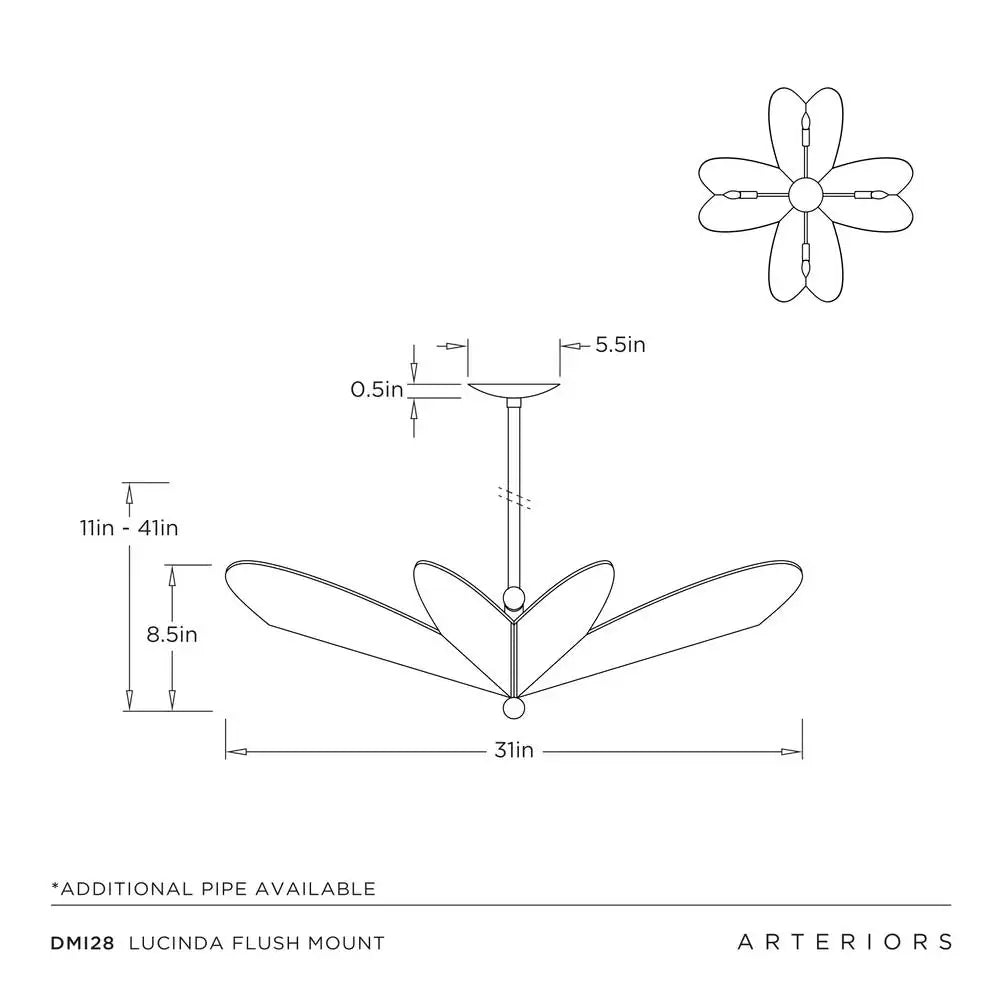 ARTERIORS, LUCINDA FLUSH MOUNT, FLUSH MOUNT CEILING LIGHTS