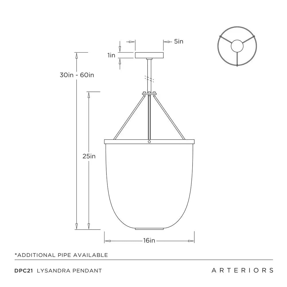 ARTERIORS, LYSANDRA PENDANT, PENDANT LIGHT