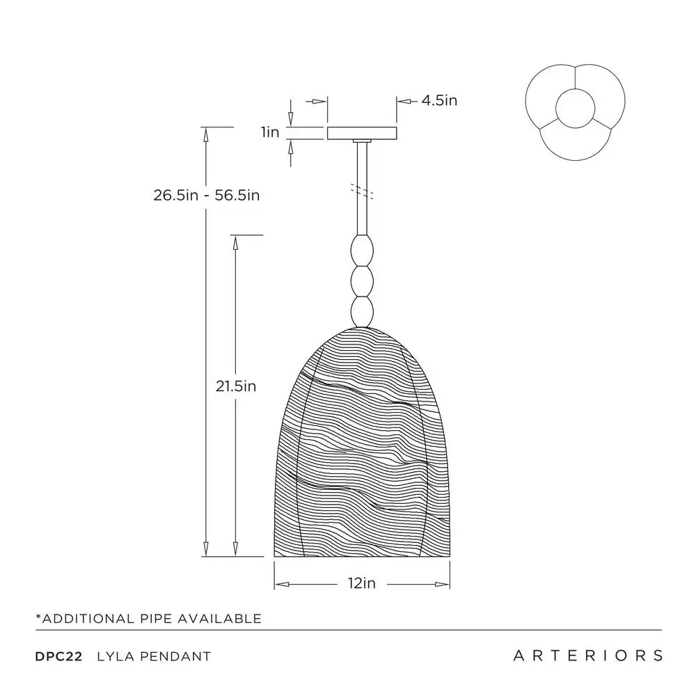ARTERIORS, LYLA PENDANT, PENDANT LIGHT