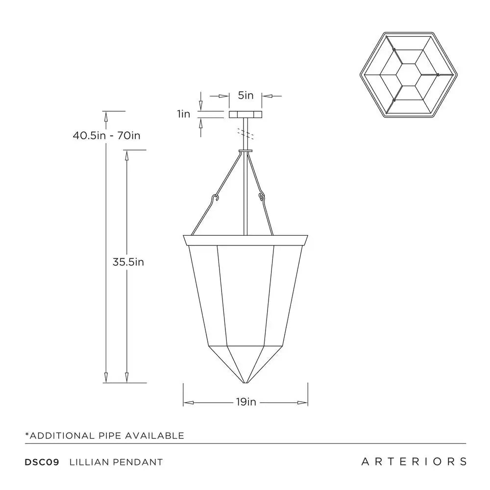 ARTERIORS, LILLIAN PENDANT, PENDANT LIGHT
