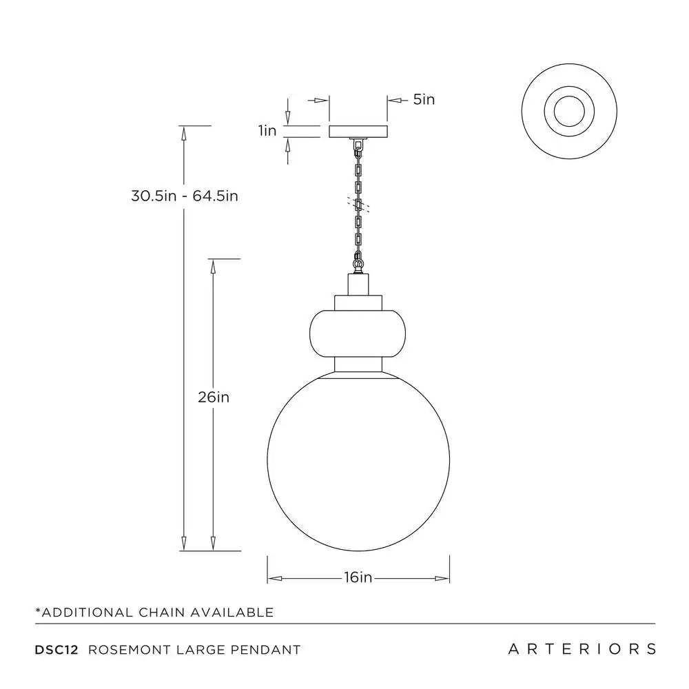 ARTERIORS, ROSEMONT PENDANT, PENDANT LIGHT