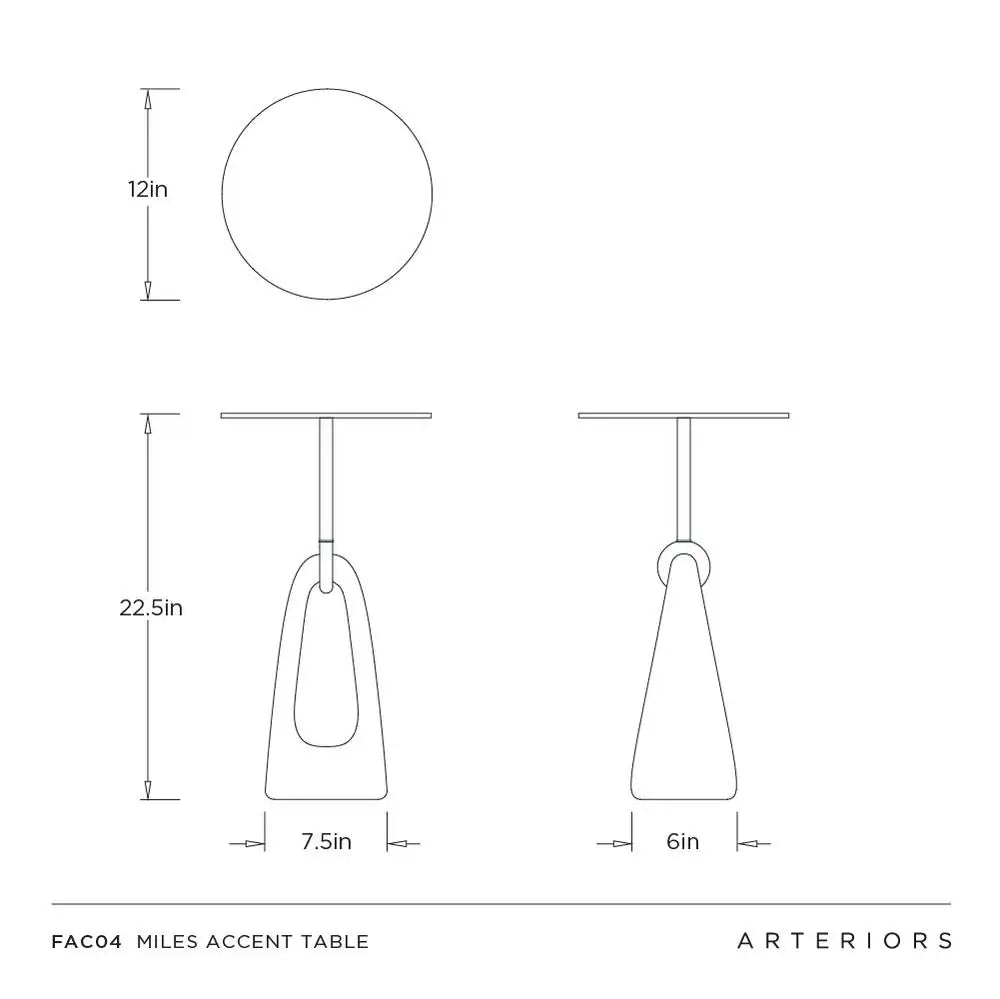 ARTERIORS MILES ACCENT TABLE - Side