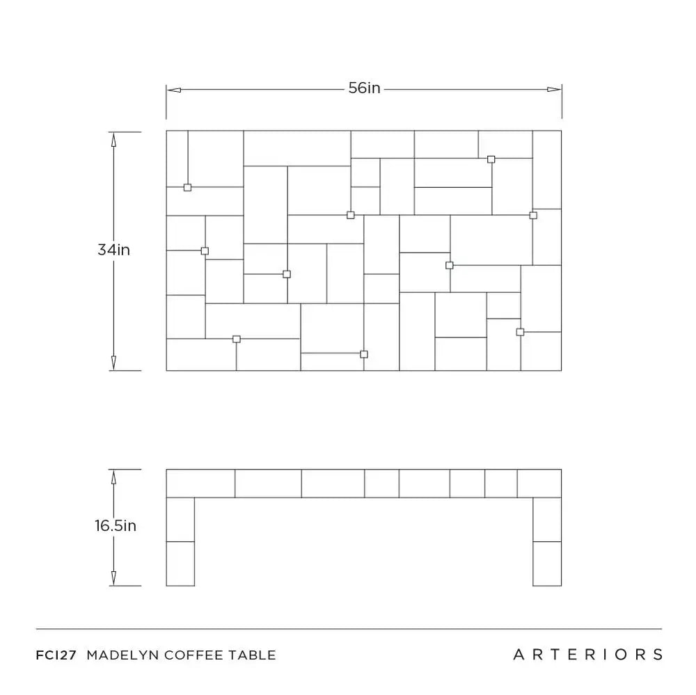ARTERIORS MADELYN COFFEE TABLE - Side