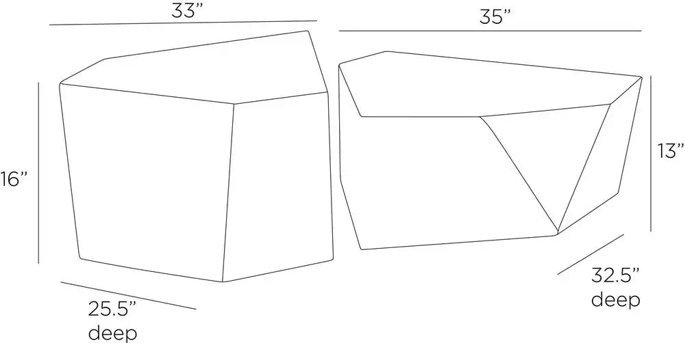 ARTERIORS DROVER OUTDOOR COFFEE TABLES - Side