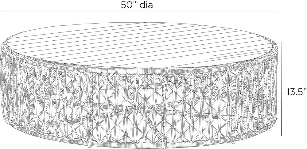 ARTERIORS HUGO OUTDOOR COFFEE TABLE - Side