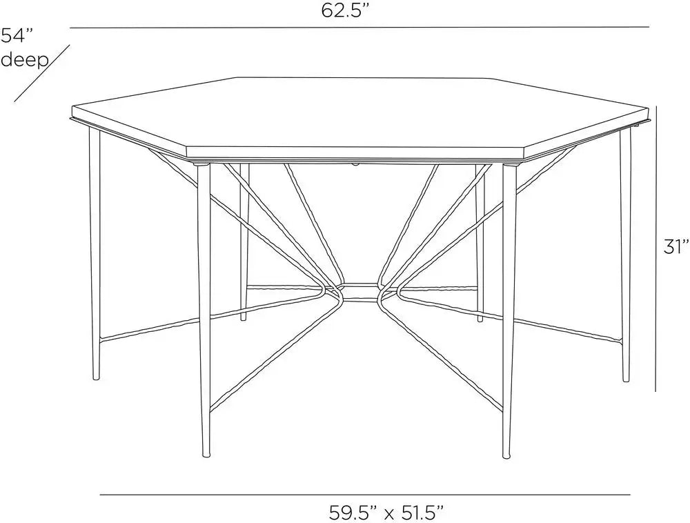 ARTERIORS ESTRELLA DINING TABLE - Side