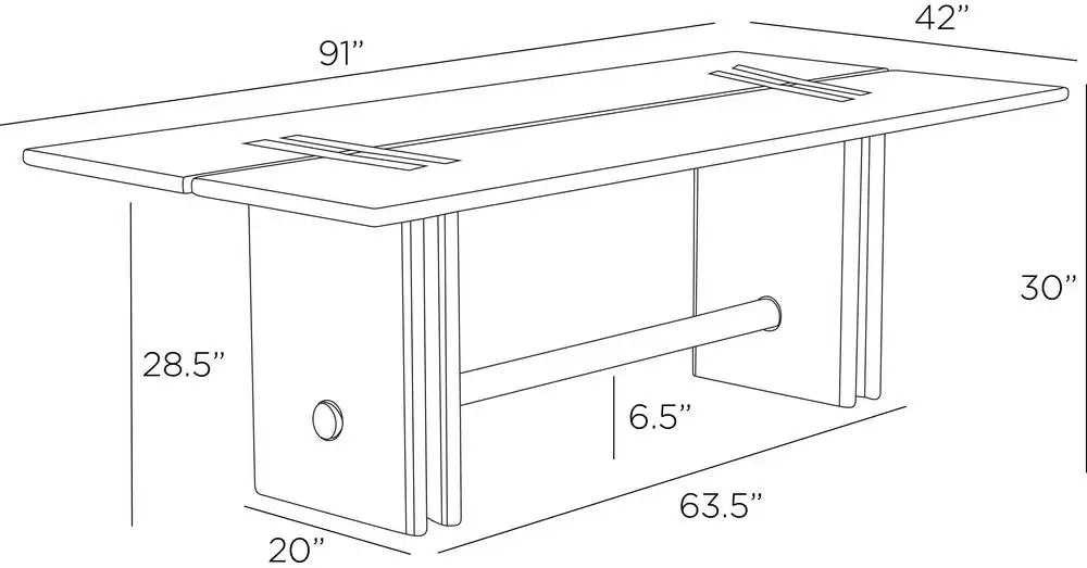 ARTERIORS DOMINIC OUTDOOR DINING TABLE - Side