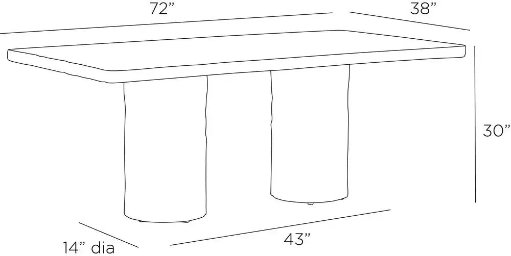 ARTERIORS GEMINI OUTDOOR DINING TABLE - Side