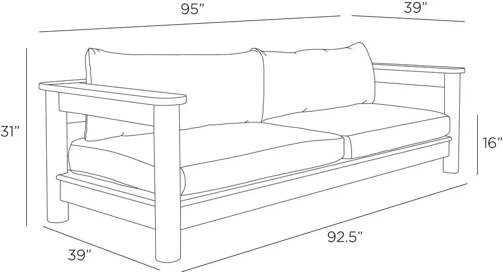 ARTERIORS, CALDWELL OUTDOOR SOFA, LOUNGE