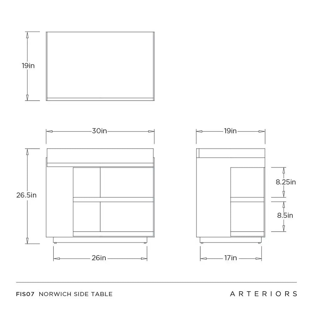 ARTERIORS NORWICH SIDE TABLE - Cabinets & Bar