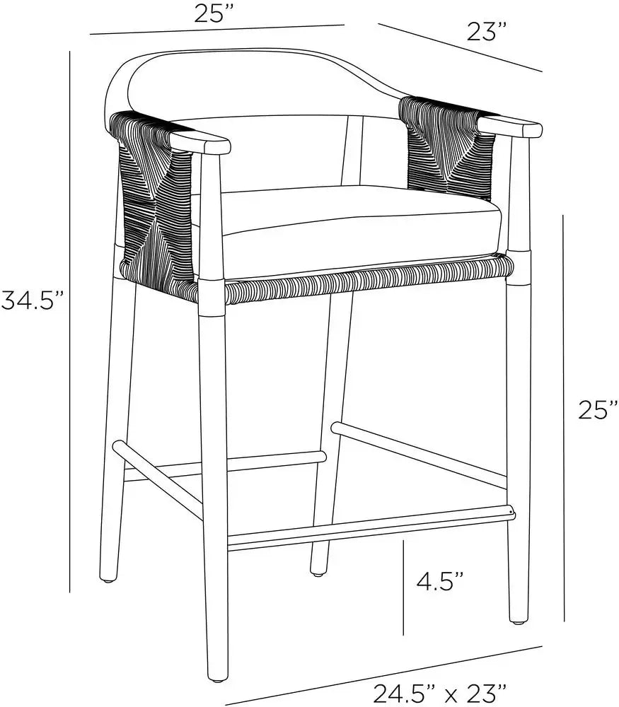 ARTERIORS, ESTES OUTDOOR COUNTER STOOL, LOUNGE