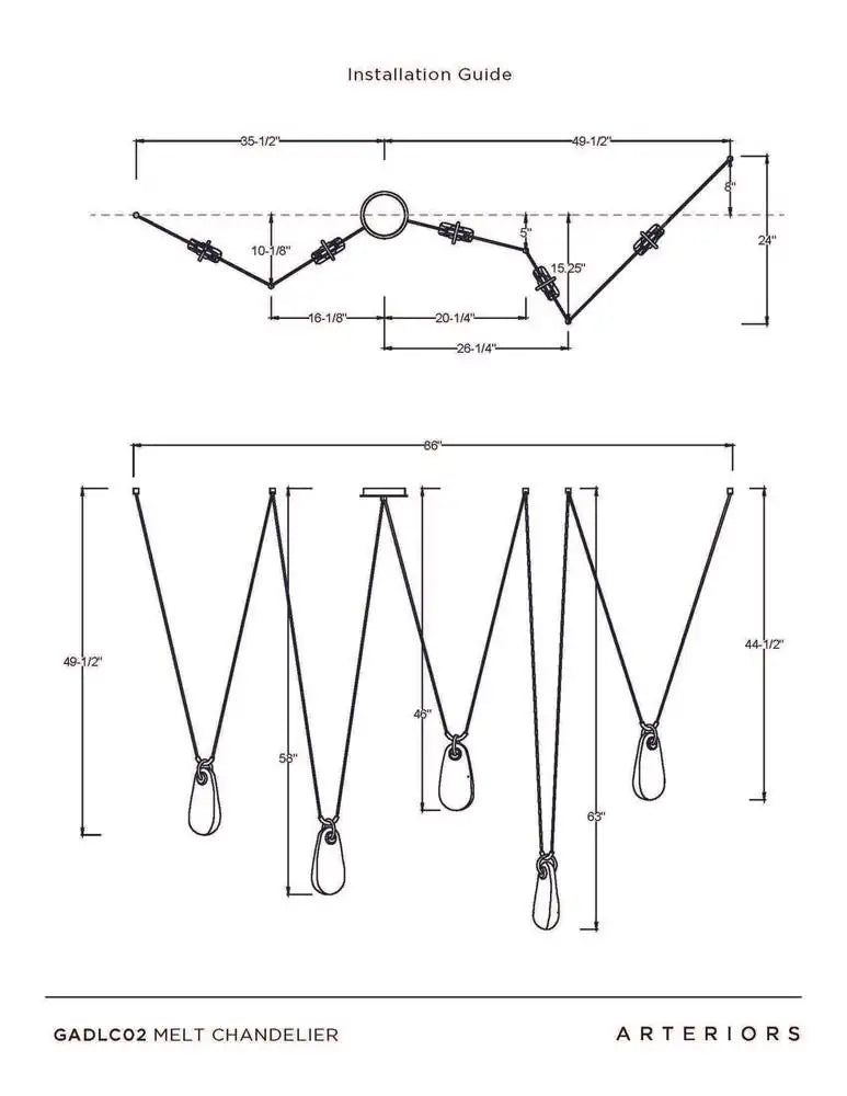ARTERIORS, MELT CHANDELIER, CHANDELIER LIGHT