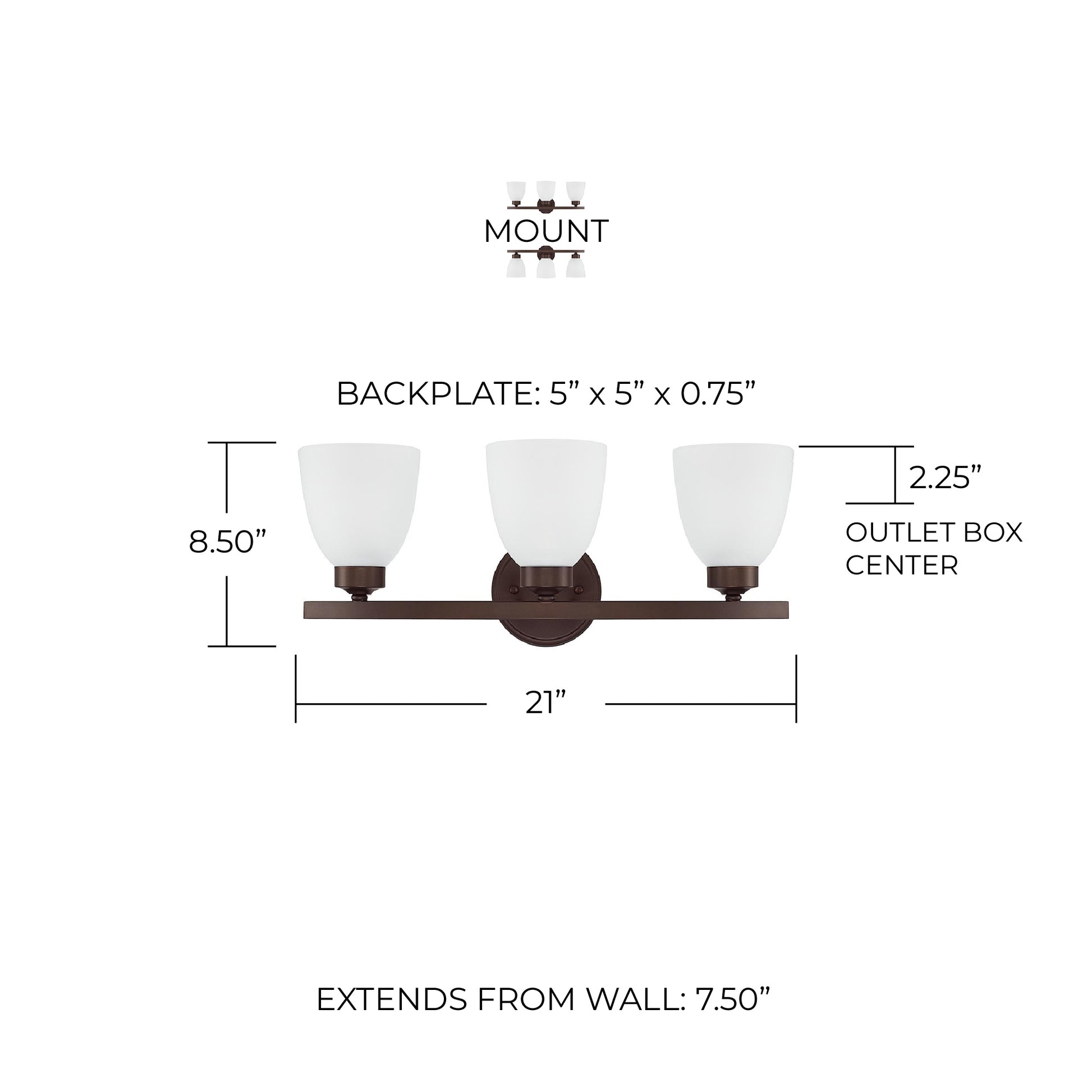 HOMEPLACE LIGHTING, JAMESON VANITY, VANITY LIGHT