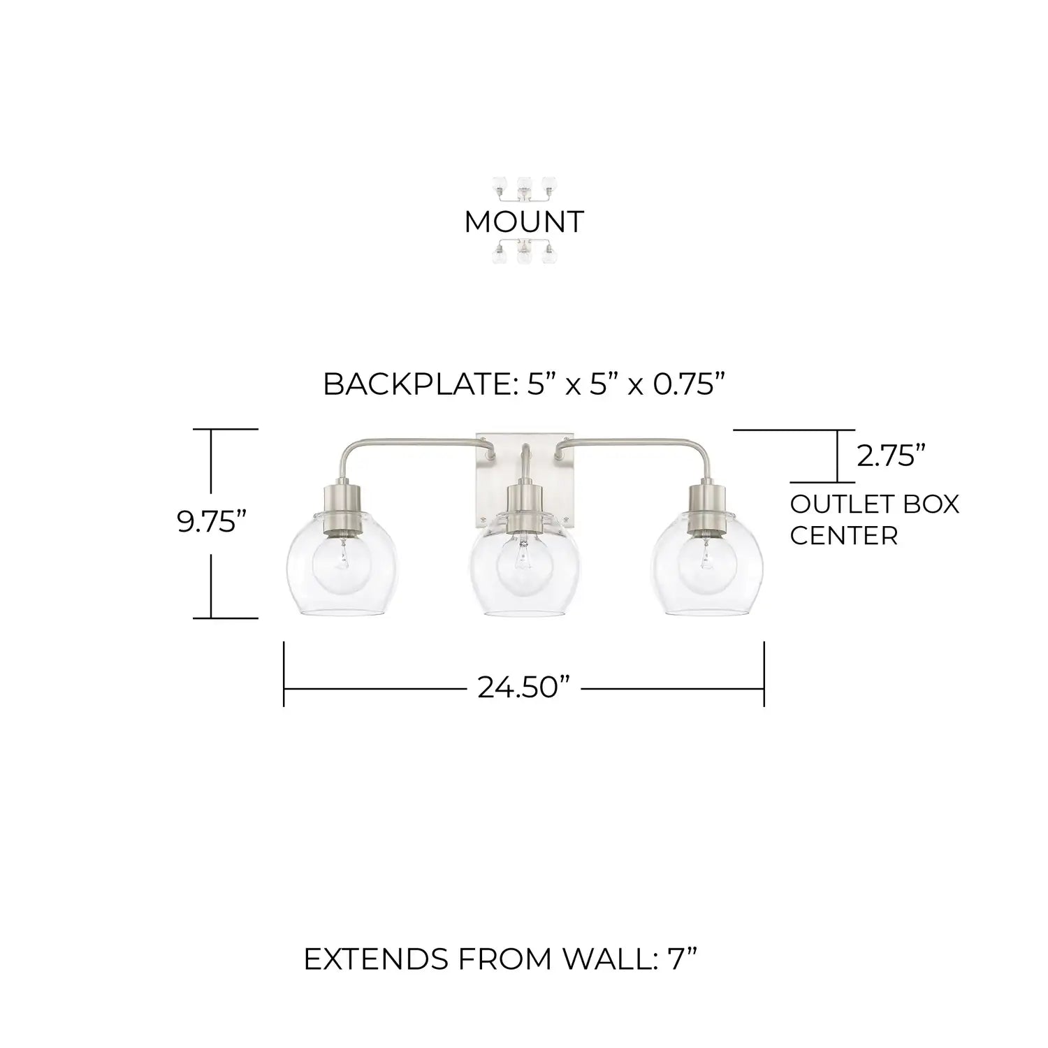 CAPITAL LIGHTING, TANNER VANITY, VANITY LIGHT