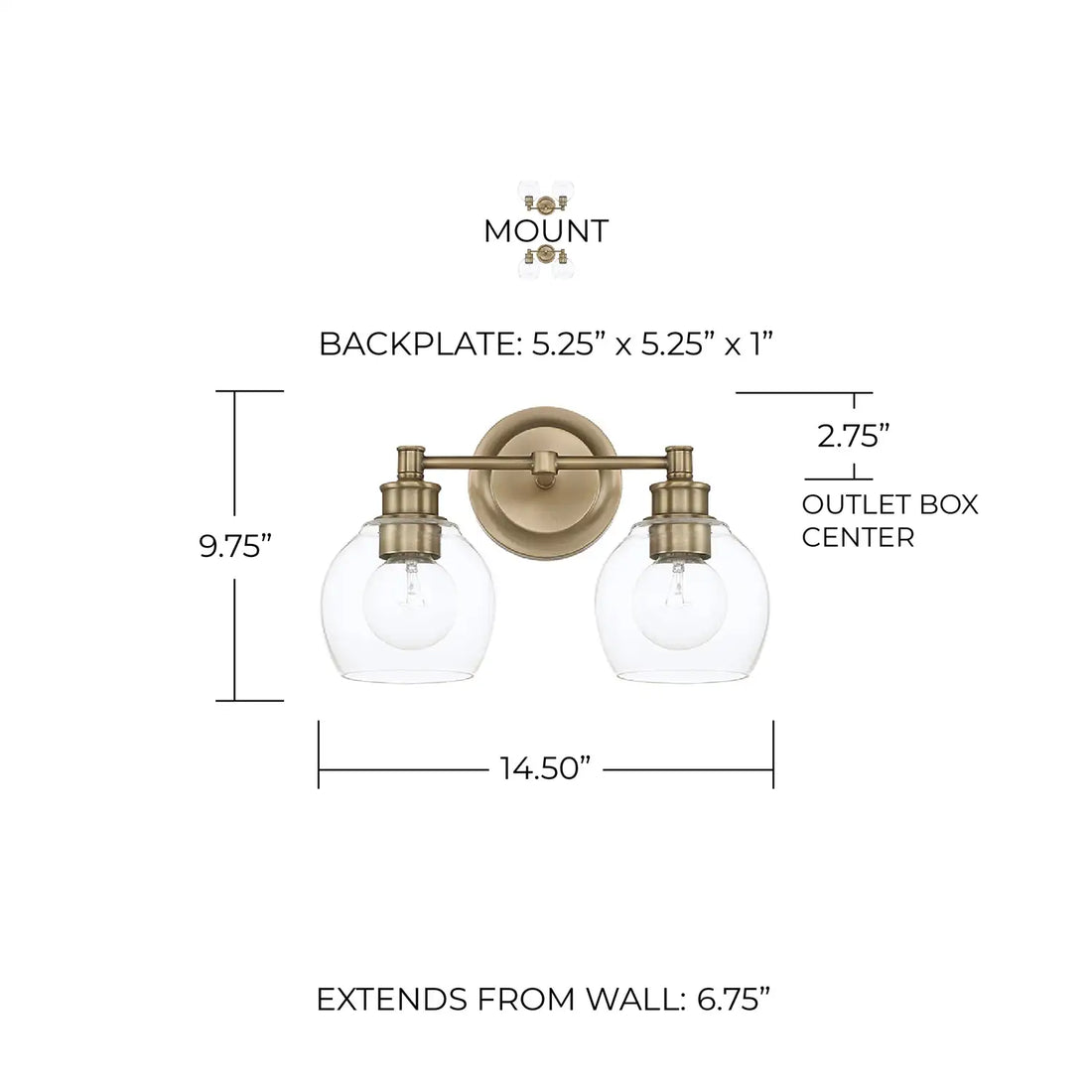 CAPITAL LIGHTING, MID CENTURY VANITY, VANITY LIGHT
