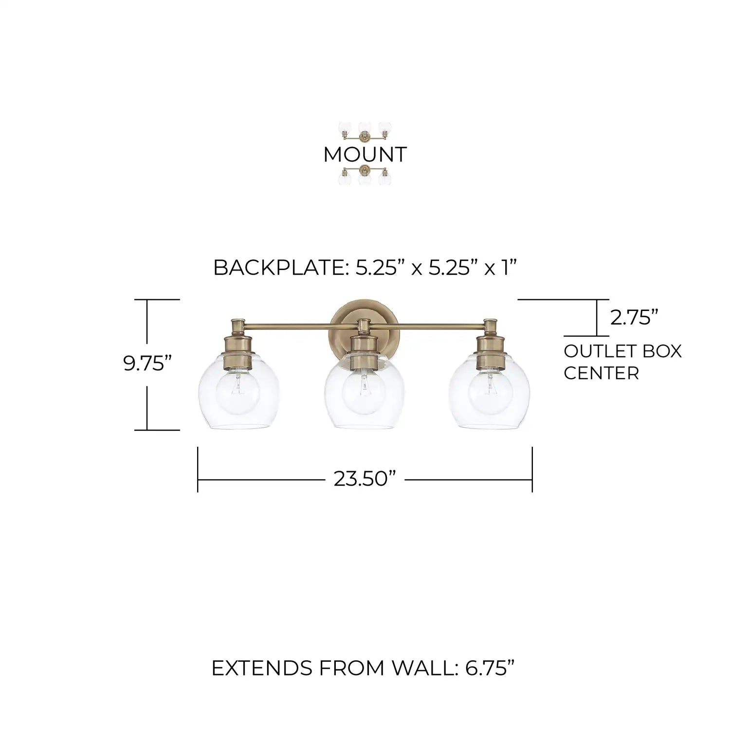 CAPITAL LIGHTING, MID CENTURY VANITY, VANITY LIGHT