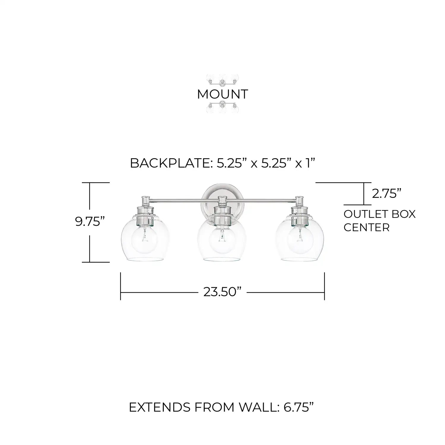 CAPITAL LIGHTING, MID CENTURY VANITY, VANITY LIGHT