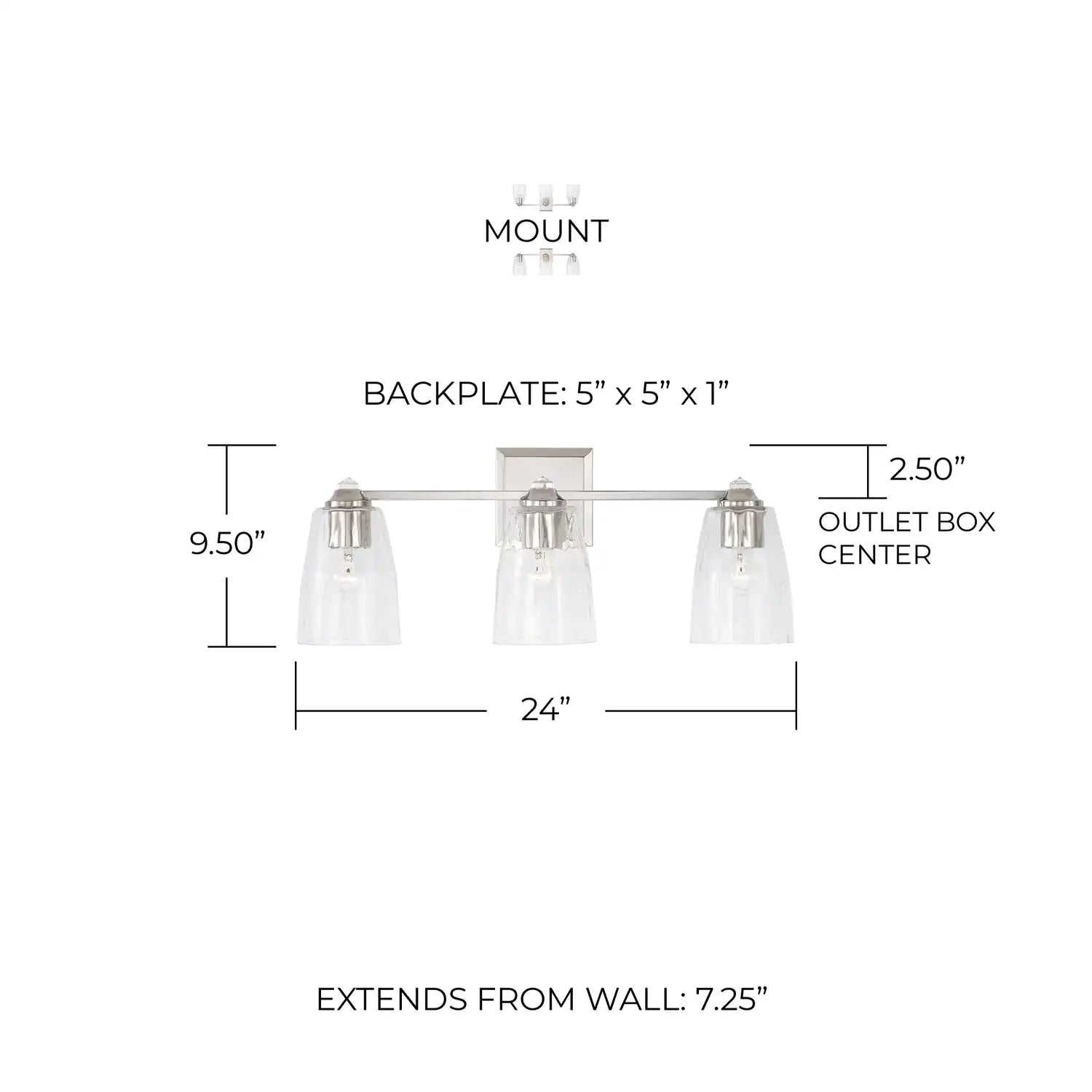 CAPITAL LIGHTING, LAURENT VANITY, VANITY LIGHT