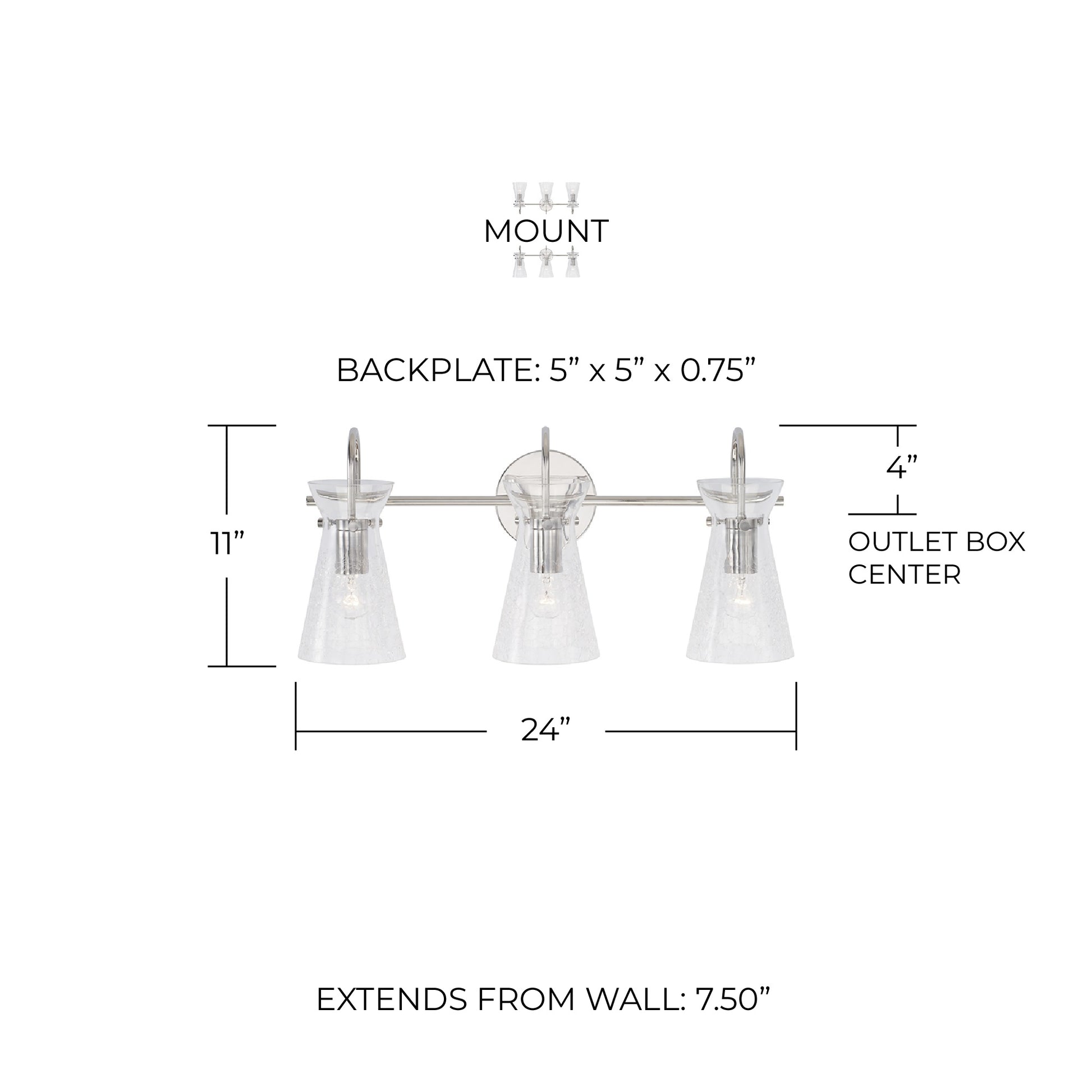CAPITAL LIGHTING, MILA VANITY, VANITY LIGHT