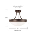 CAPITAL LIGHTING, HANSEN SEMI-FLUSH, SEMI FLUSH MOUNT LIGHT
