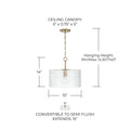 CAPITAL LIGHTING, EMERSON SEMI-FLUSH, SEMI FLUSH MOUNT LIGHT