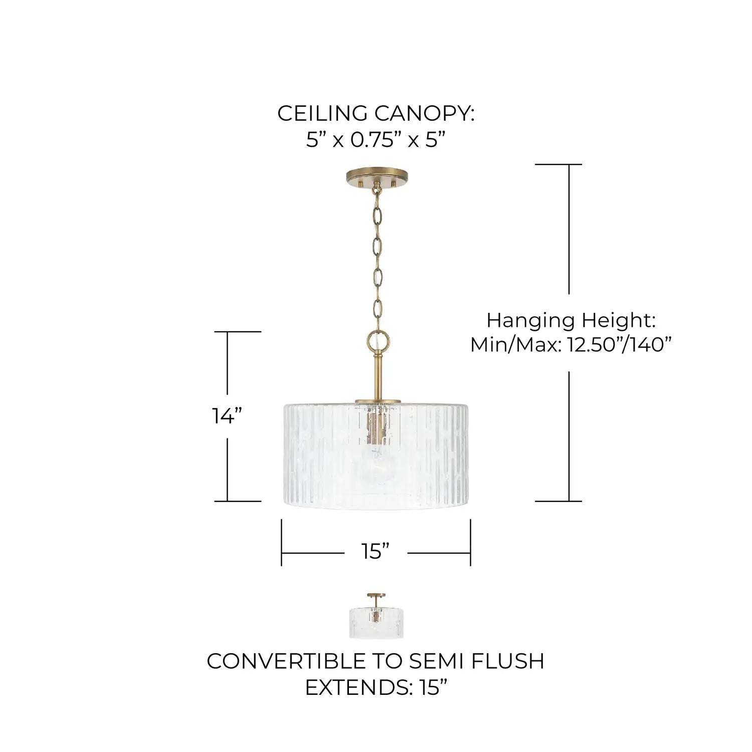 CAPITAL LIGHTING, EMERSON SEMI-FLUSH, SEMI FLUSH MOUNT LIGHT