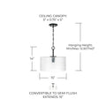 CAPITAL LIGHTING, EMERSON SEMI-FLUSH, SEMI FLUSH MOUNT LIGHT