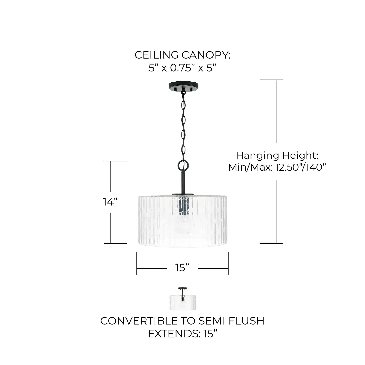 CAPITAL LIGHTING, EMERSON SEMI-FLUSH, SEMI FLUSH MOUNT LIGHT