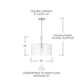 CAPITAL LIGHTING, EMERSON SEMI-FLUSH, SEMI FLUSH MOUNT LIGHT