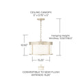 CAPITAL LIGHTING, ISABELLA SEMI-FLUSH, SEMI FLUSH MOUNT LIGHT