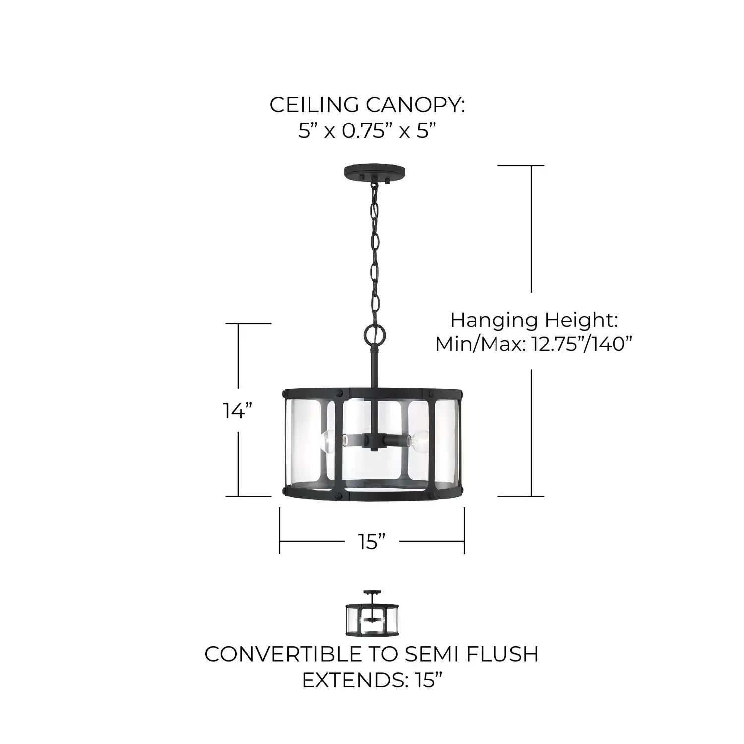 CAPITAL LIGHTING, BRENNEN SEMI-FLUSH, SEMI FLUSH MOUNT LIGHT