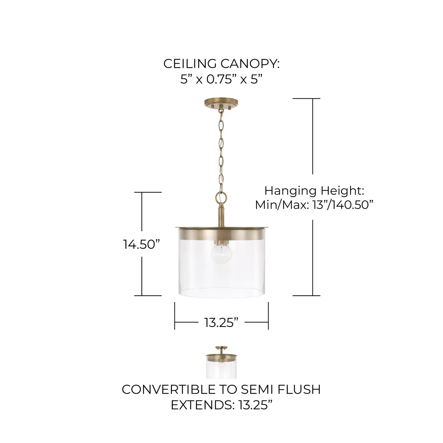 CAPITAL LIGHTING, MASON SEMI-FLUSH, SEMI FLUSH MOUNT LIGHT