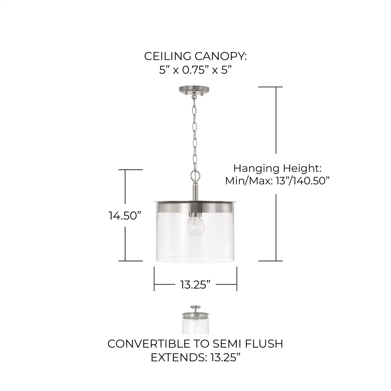 CAPITAL LIGHTING, MASON SEMI-FLUSH, SEMI FLUSH MOUNT LIGHT