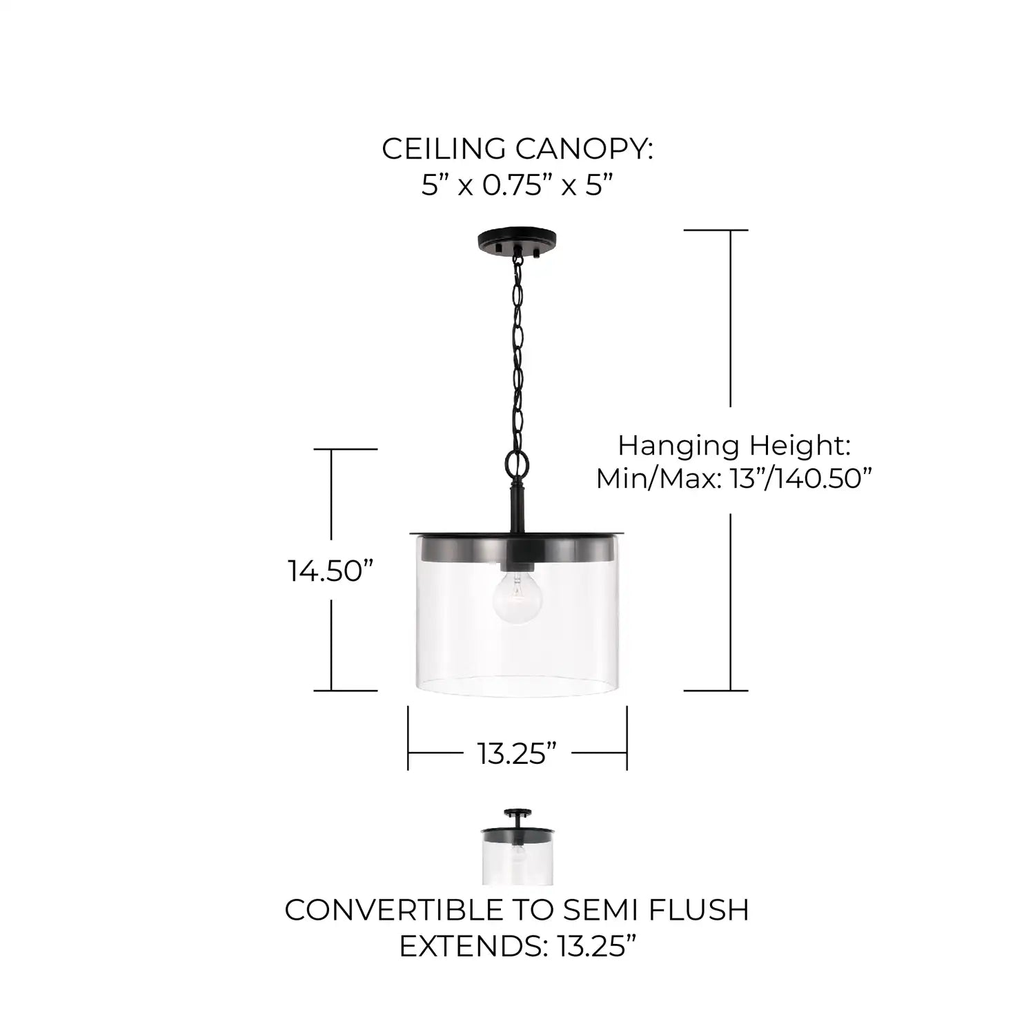CAPITAL LIGHTING, MASON SEMI-FLUSH, SEMI FLUSH MOUNT LIGHT