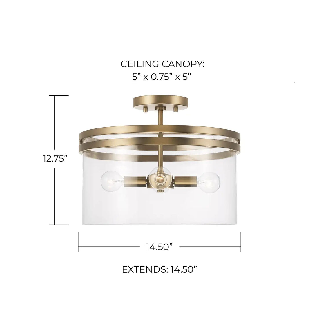 CAPITAL LIGHTING, FULLER SEMI-FLUSH, SEMI FLUSH MOUNT LIGHT