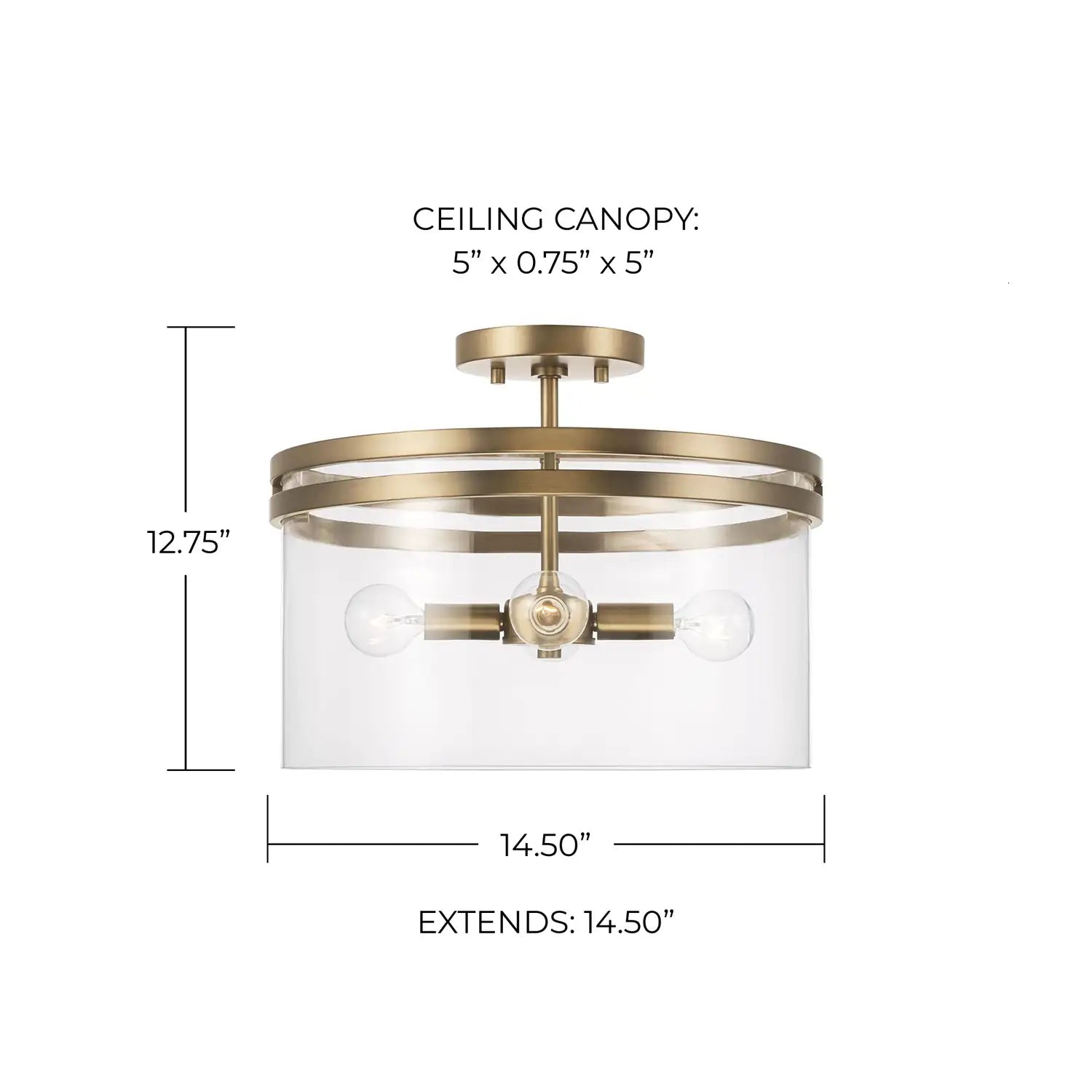 CAPITAL LIGHTING, FULLER SEMI-FLUSH, SEMI FLUSH MOUNT LIGHT