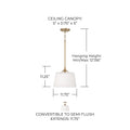 CAPITAL LIGHTING, PRESLEY SEMI-FLUSH, SEMI FLUSH MOUNT LIGHT
