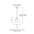 CAPITAL LIGHTING, PRESLEY SEMI-FLUSH, SEMI FLUSH MOUNT LIGHT