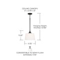 CAPITAL LIGHTING, PRESLEY SEMI-FLUSH, SEMI FLUSH MOUNT LIGHT
