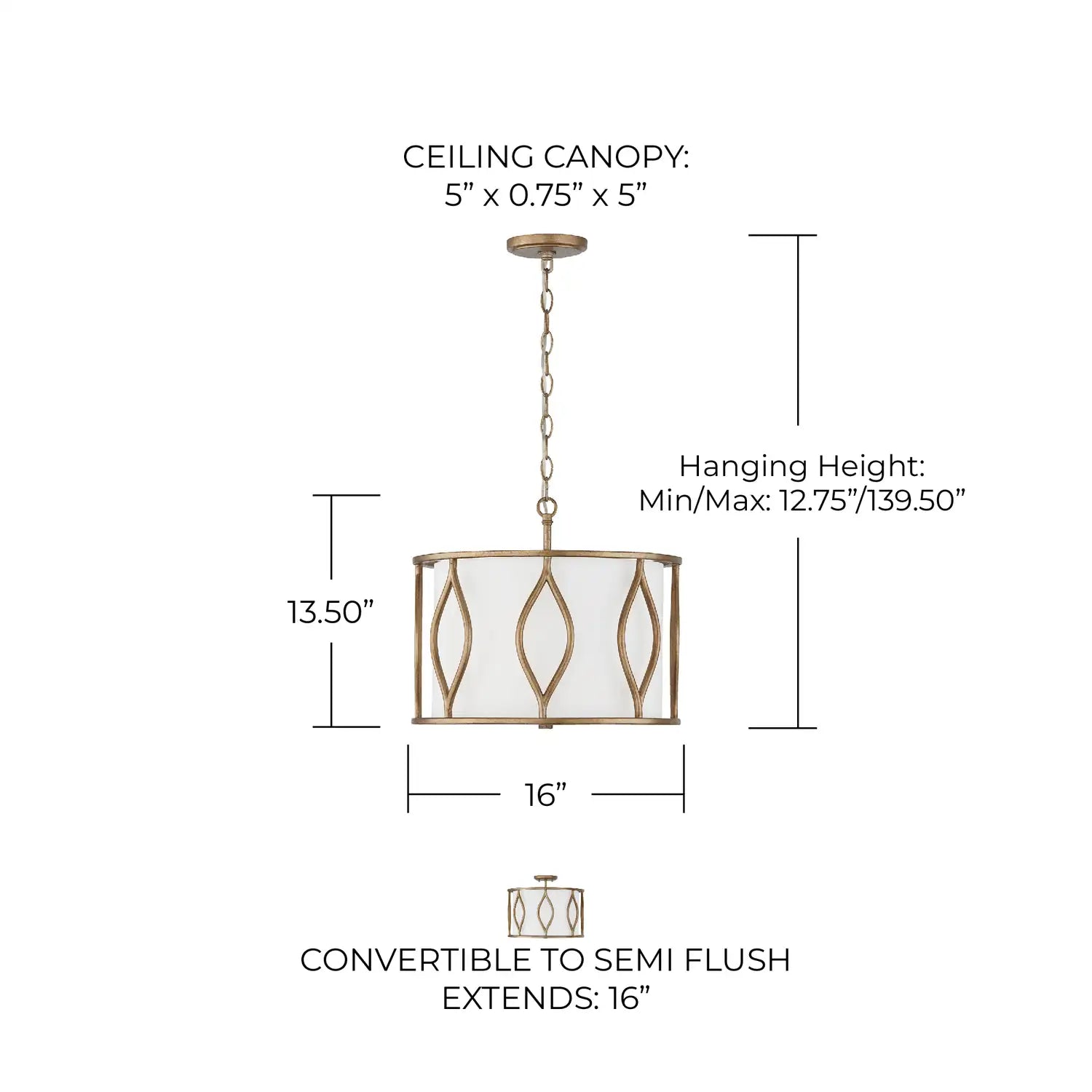 CAPITAL LIGHTING, COHEN SEMI-FLUSH, SEMI FLUSH MOUNT LIGHT