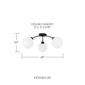 CAPITAL LIGHTING, AMOS SEMI-FLUSH, SEMI FLUSH MOUNT LIGHT