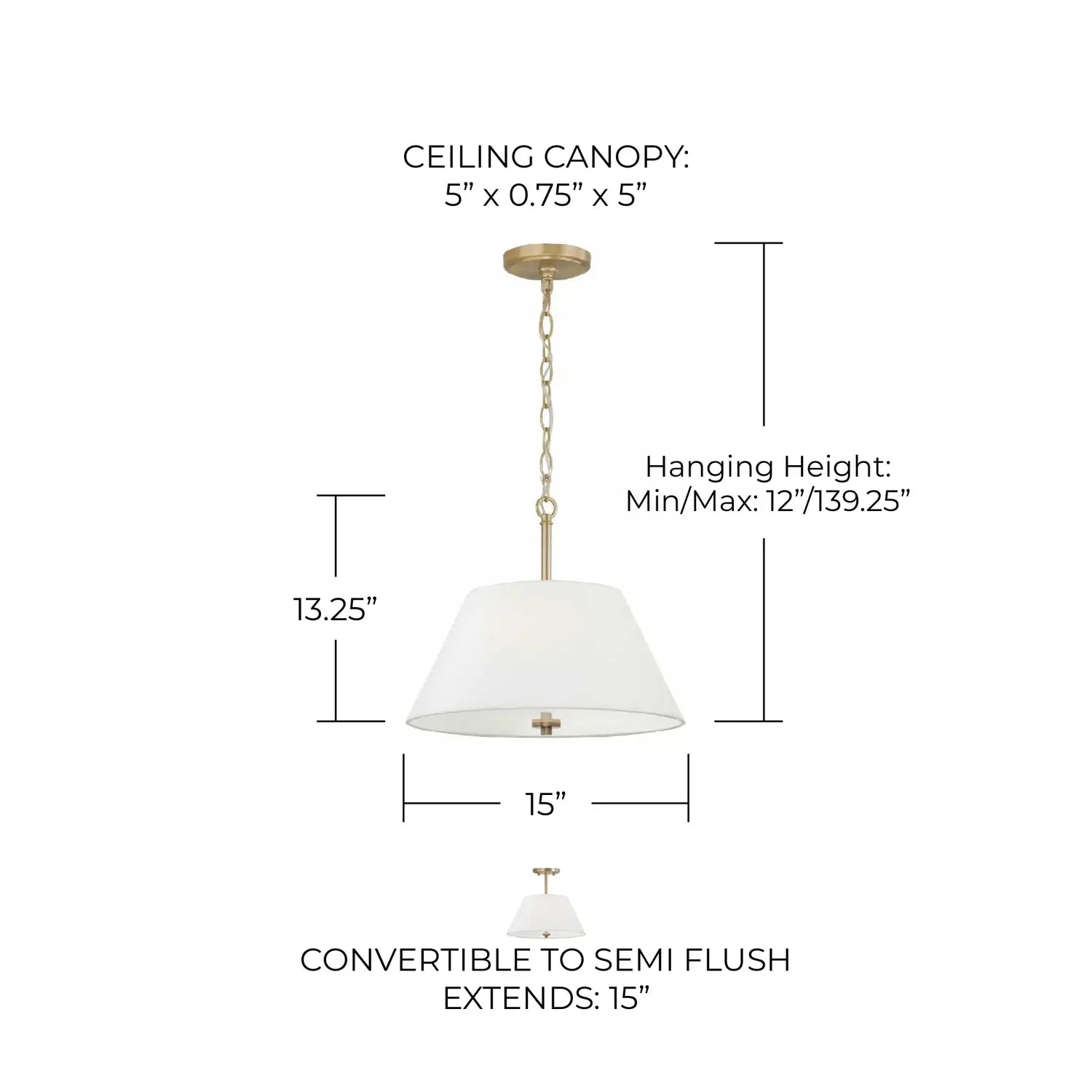 CAPITAL LIGHTING, PARSON SEMI-FLUSH, PENDANT LIGHT